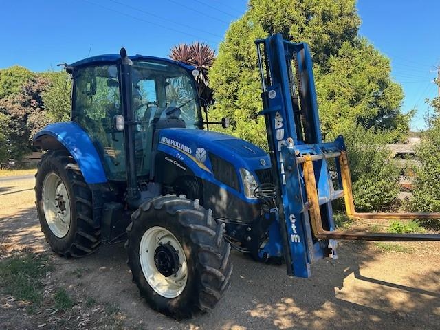 Photo 1. New Holland T5.95 Tractor with Burder Forklift