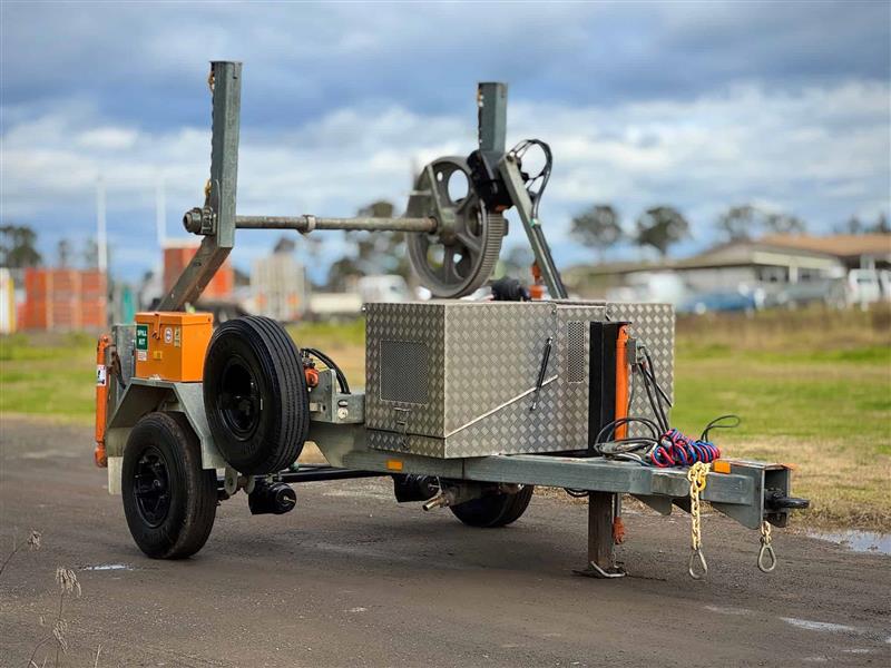 Photo 2. Redmond Gary 5T self loading cable drum trailer