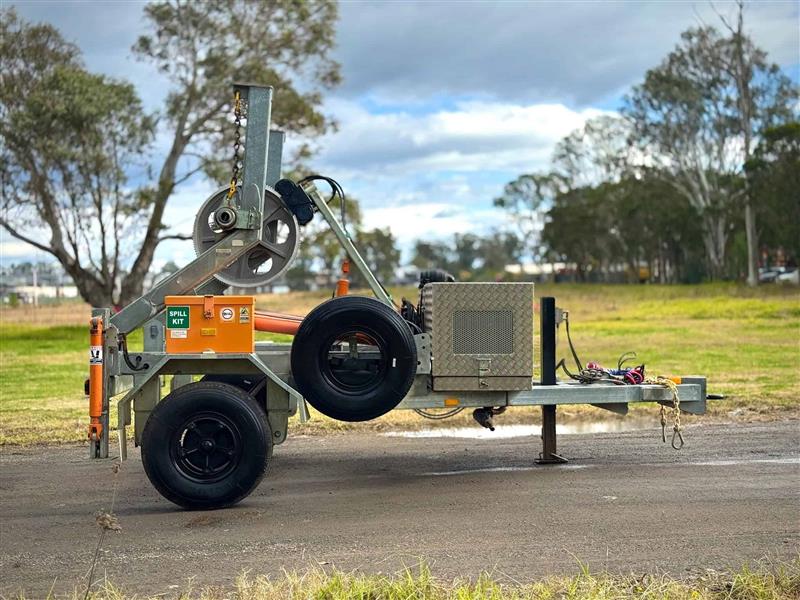 Photo 4. Redmond Gary 5T self loading cable drum trailer