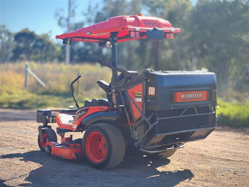 Photo 2. Kubota ZD1211 with catcher kit commercial diesel zero turn ride on lawn mower