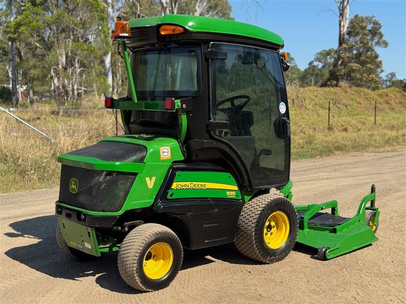 Photo 3. John Deere 1585 72inch A/C cab 4WD commercial out front ride on diesel lawn mower