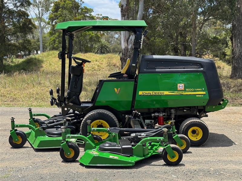 Photo 4. John Deere 1600 ride on diesel commercial out front deck wide area lawn mower
