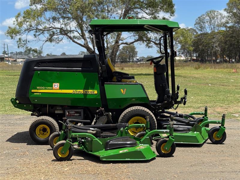 Photo 5. John Deere 1600 ride on diesel commercial out front deck wide area lawn mower
