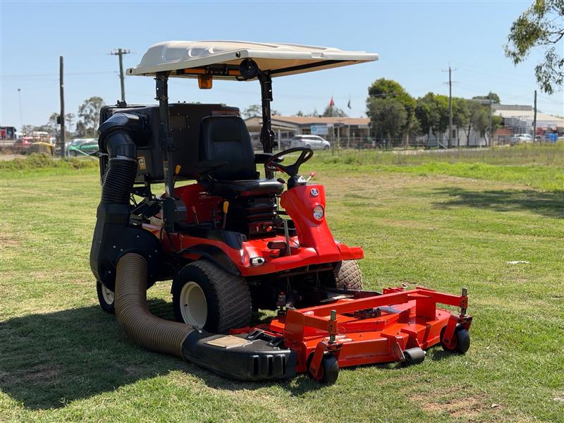 Photo 2. Kubota F3680 with catcher 72inch diesel out front deck ride on lawn mower