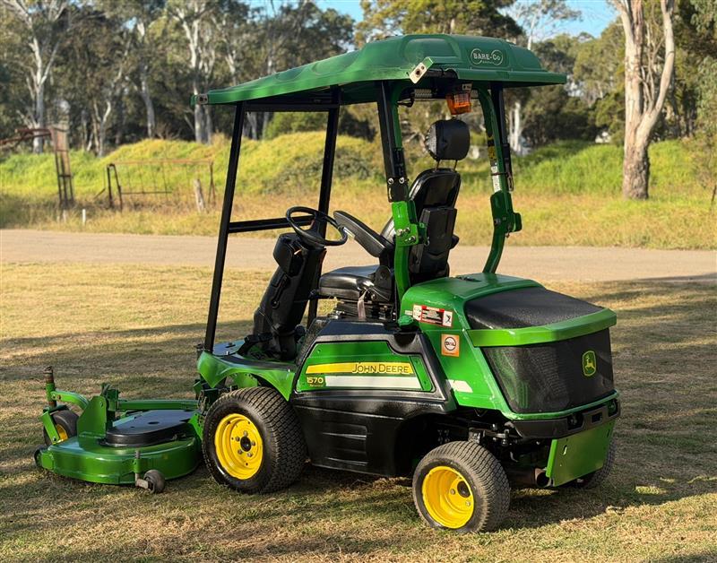Photo 3. John Deere 1570 72inch 4wd commercial out front ride on diesel lawn mower