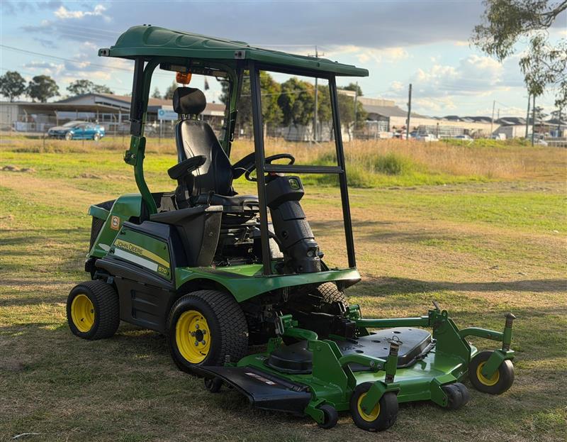 Photo 1. John Deere 1570 72inch 4wd commercial out front ride on diesel lawn mower