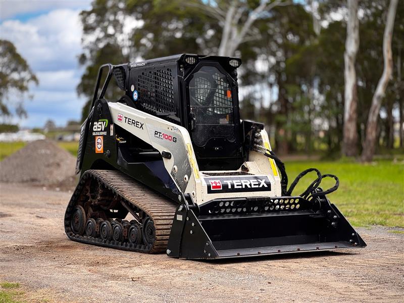 Terex PT100G a/c cab forestry high flow posi track skid steer loader