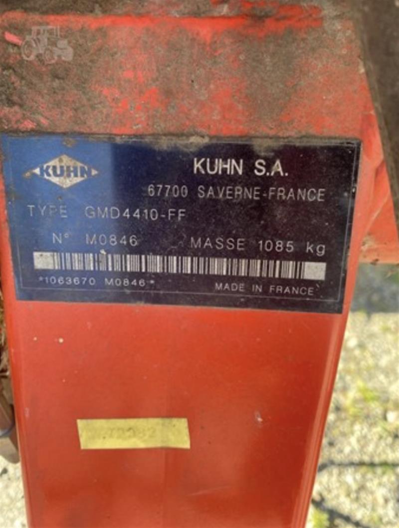 Photo 3. Kuhn GMD4410 hay mower