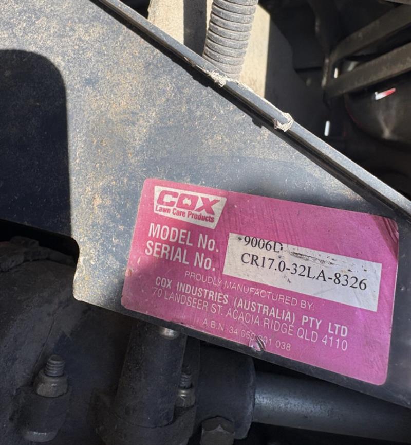 Photo 4. Cox Stockman 9006D ride on mower